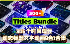 PR模板-306个时尚现代动态标题文字动画9合1合集Titles Pack Bundle – Premiere Pro