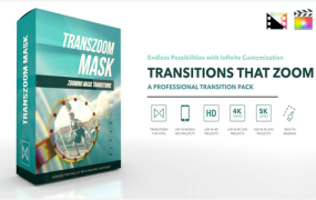 FCPX转场插件 可自定义绘制缩放遮罩无缝过渡转场效果预设 TransZoom Mask