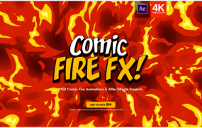 视频素材 BusyBoxx V06 Comic Fire 152组卡通漫画手绘火焰烟雾动画 特效合成素材