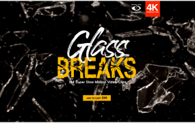 视频素材 BusyBoxx V13 Glass Breaks 184组玻璃撞击炸裂破碎动画 特效合成素材